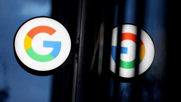 FILE PHOTO: The logo for Google LLC is seen at the Google Store Chelsea in Manhattan, New York City, U.S.