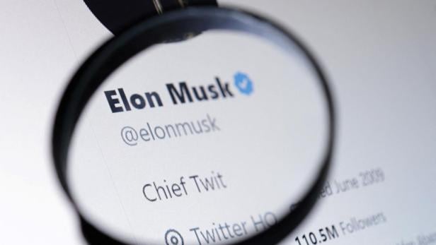 Illustration shows Elon Musk's Twitter account
