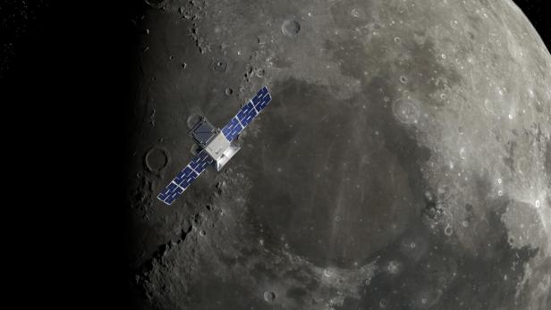 CAPSTONE-Cubesat der NASA über dem Mond (Symbolbild)