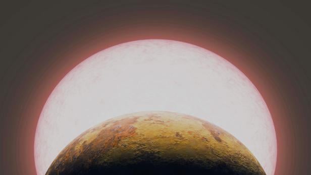 Der Exoplanet und seine Sonne.