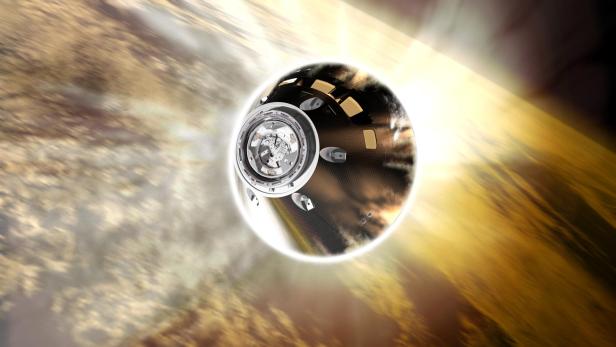 Der Hitzeschild der Orion-Kapsel wird beim Wiedereintritt in die Erdatmosphäre ordentlich aufgeheizt werden