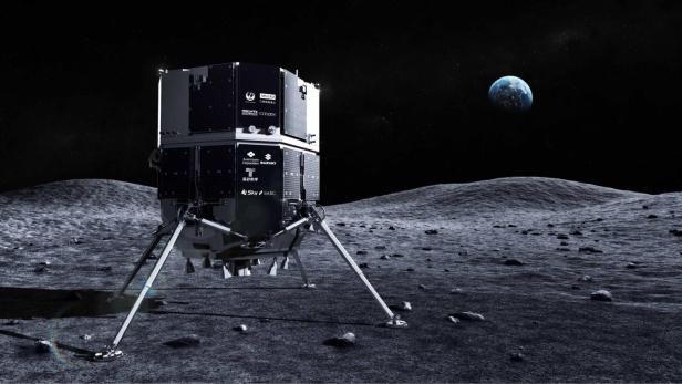 Die Mondlandefähre Hakuto-R des japanischen Unternehmens ispace bringt eine Reihe künstlicher Passagiere auf die Mondoberfläche