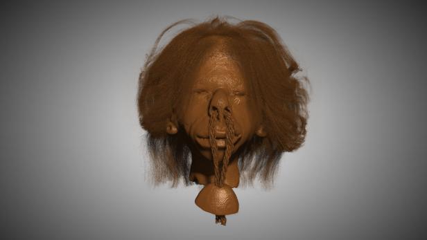 3D-Modell des untersuchten Schrumpfkopfs
