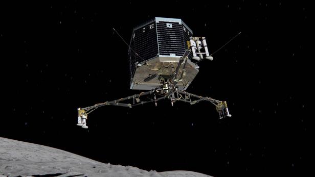 Philae in einer Darstellung der Landung auf dem Kometen 67P Tschurjumow-Gerasimenko