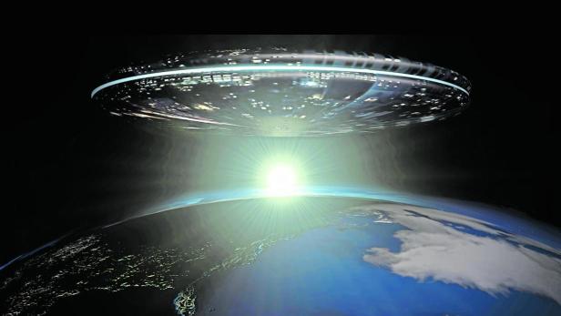 UFO über der Erde (Symbolbild)