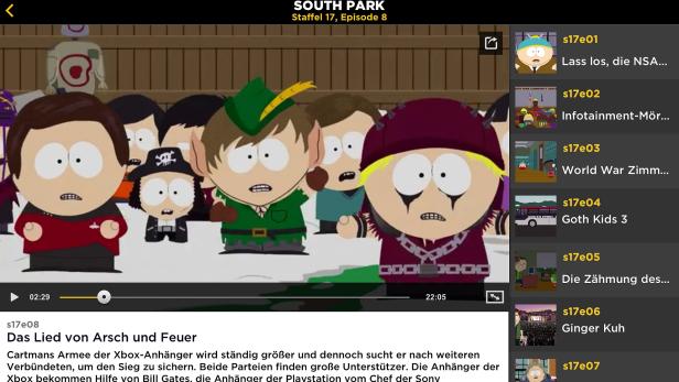 Die South-Park-App für iOS ermöglicht das kostenlose Streaming aller South-Park-Episoden