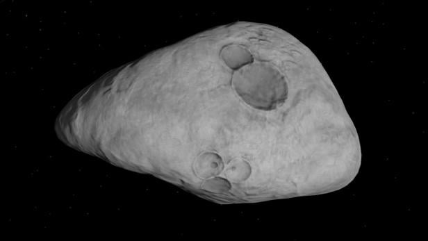 Computergrafik des Asteroiden 2023 DW