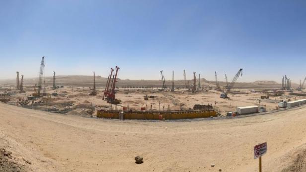 Panorama von einer der Baustellen des Megaprojekts NEOM