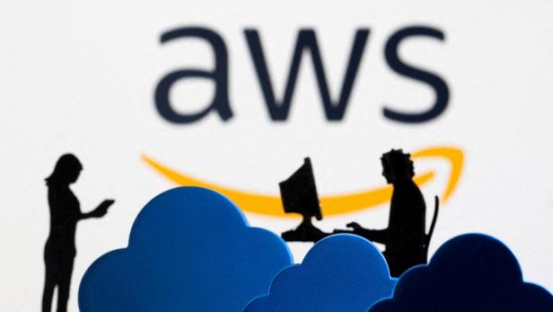 FILE PHOTO: Illustration shows AWS (Amazon Web Service) cloud service logo