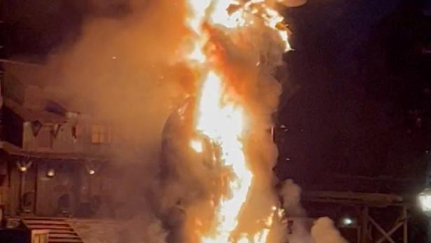 Fire at Disneyland's Tom Sawyer Island attraction burns in Anaheim, California