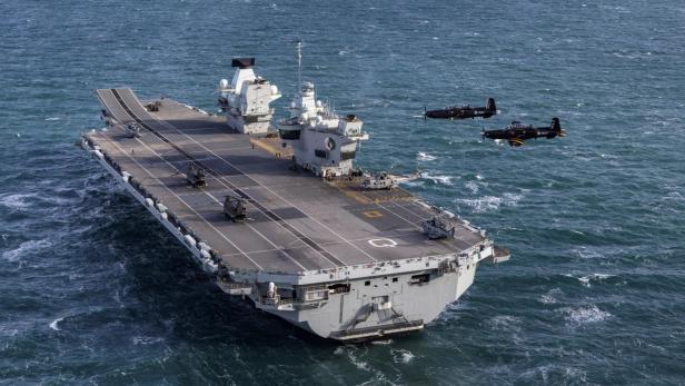 HMS Queen Elizabeth on Exercise Faraday Field in the Irish sea near Anglesey
