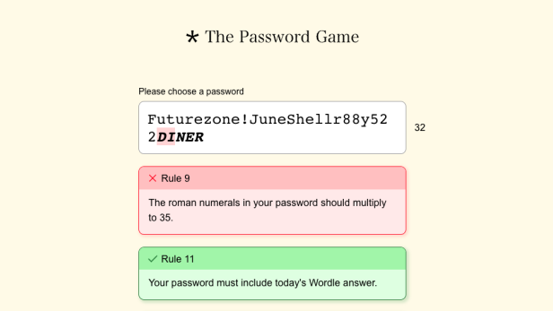 "The Password Game" treibt Nutzer in den Wahnsinn