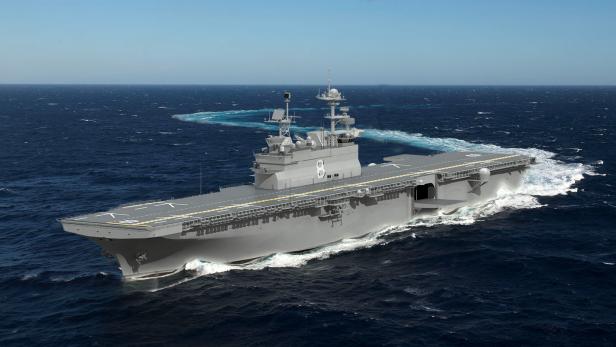 So soll die USS Bougainville aussehen, wenn sie fertig ist.