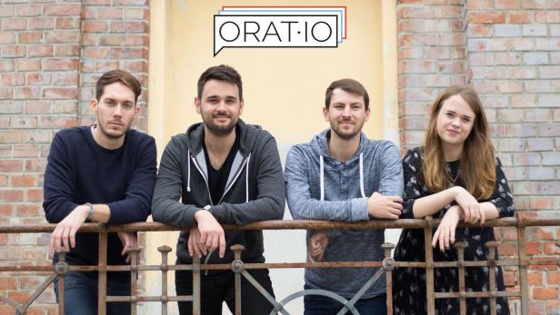 Das orat.io-Team: René Tanczos, Bernhard Hauser, David Pichsenmeister, Lisa-Marie Fassl (von links nach rechts)