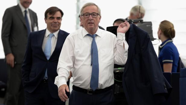 Jean-Claude Juncker vor seiner Rede zur Lage der Union