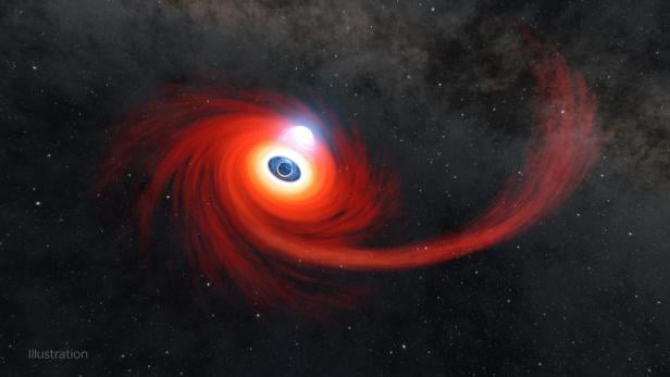 Künstlerische Darstellung eines Schwarzen Lochs