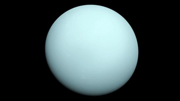 Der Planet Uranus erscheint grünlich hellblau. So sieht eigentlich auch der Neptun aus