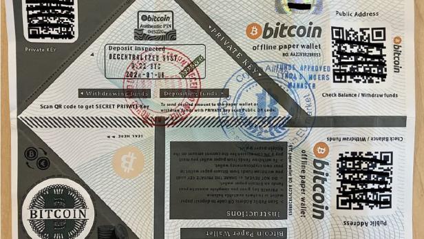 Bitcoin-Wallet, wie es auf der Straße liegt