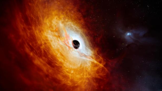 Künstlerische Darstellung des riesigen Quasars J0529-4351 