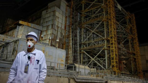 Der Sarkophag bedeckt den Reaktor 4 des Akw Tschernobyl