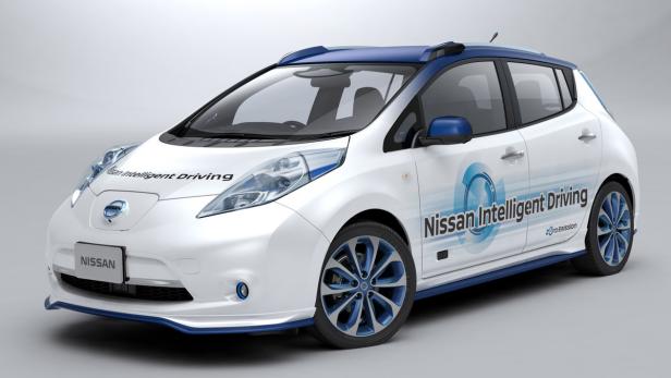 Der selbstfahrende Prototyp des Nissan Leaf