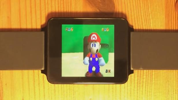 Super Mario 64 auf der Android Wear Smartwatch LG G Watch