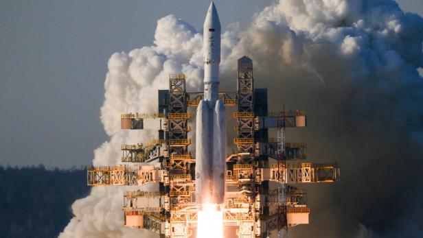 Der Start einer russischen Weltraumrakete