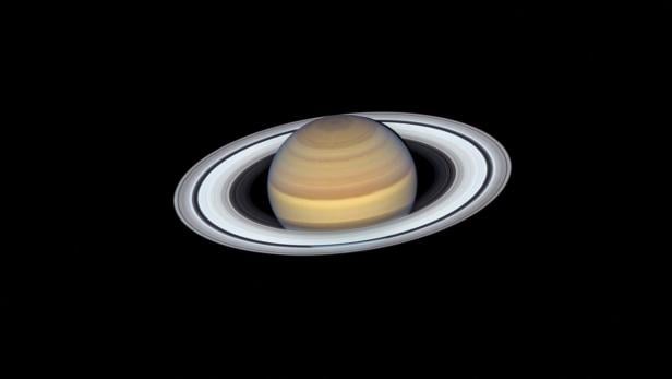 Saturns rings are seen as viewed by NASAs Cassini spacecraft