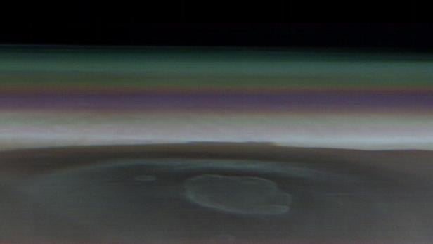 Ausschnitt aus einem Panoramabild des Olympus Mons am Mars, aufgenommen vom 2001 Mars Odyssey Orbiter
