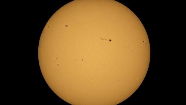 Sunspots on the Sun's surface 