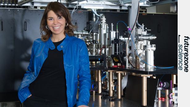 Francesca Ferlaino in ihrem Labor am Institut für Quantenoptik und Quanteninformation in Innsbruck. Dort gehört sie seit 2014 dem wissenschaftlichen Direktorium an.