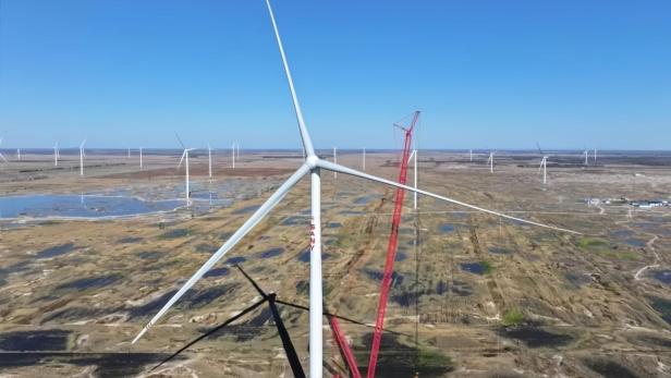 Die 15 MW Windturbine wurde in China aufgebaut