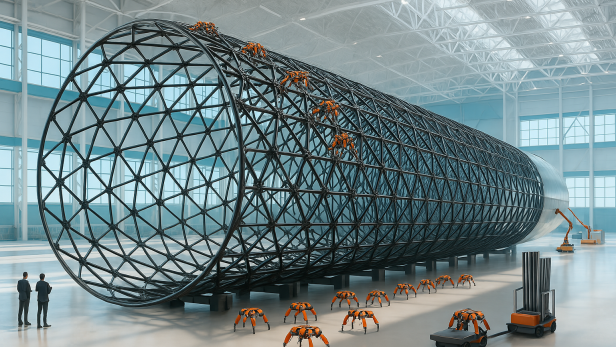 Rendering des H2 Clipper Roboterschwarms. Rendering des H2 Clipper Roboterschwarms
