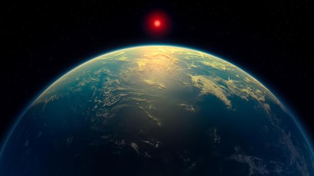 SPACE-SCIENCE-ASTRONOMY-PLANET-LIFE Künstlierische Darstellung von K2-18b