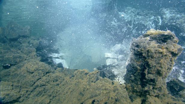 Ein hydrothermaler Schlot auf dem Axial Seamount. Ein hydrothermaler Schlot auf dem Axial Seamount.