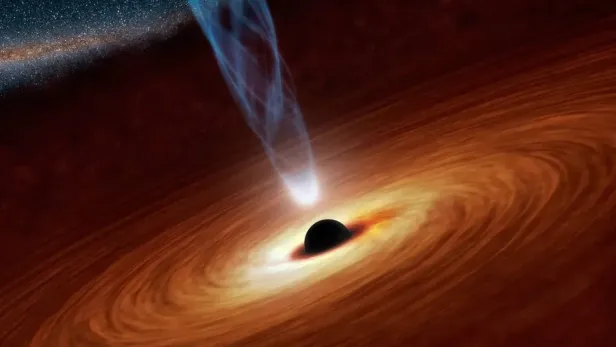 Diese Illustration zeigt ein supermassives Schwarzes Loch.