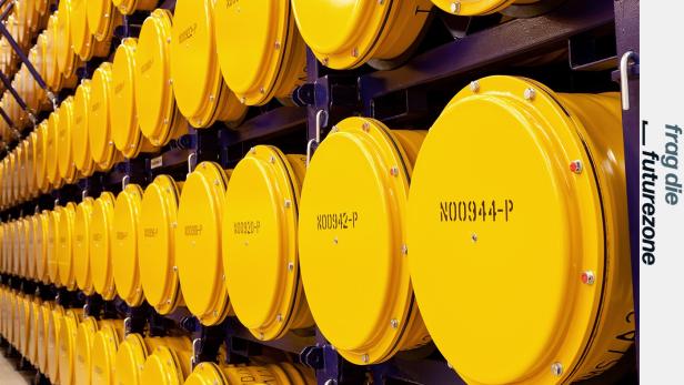 Gelbe Fässer zur Atommüll-Lagerung.