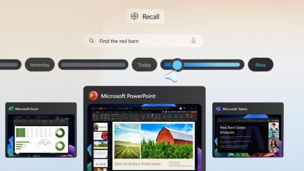 Mit Recall lassen sich die Aktivitäten auf dem PC durchsuchen.