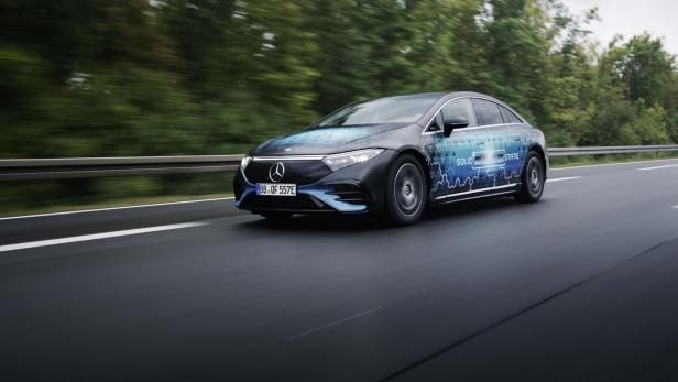 Mercedes EQS auf dem Weg nach Malmö.