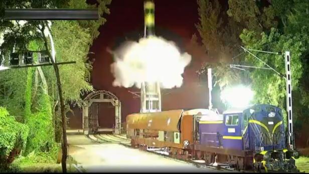 Agni-Prime startet von Zug aus