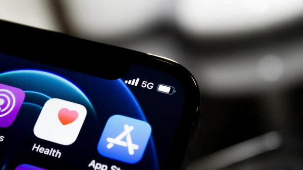 iPhone Bildschirmrand mit "5G" in der Statusleiste