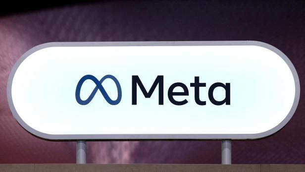 Leuchtschild mit dem Meta-Logo
