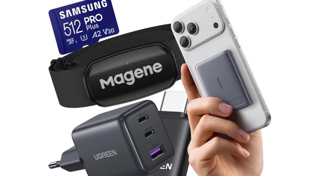 SD-Karte, Brustgurt, USB-Adapter, Handy mit Akkupack 