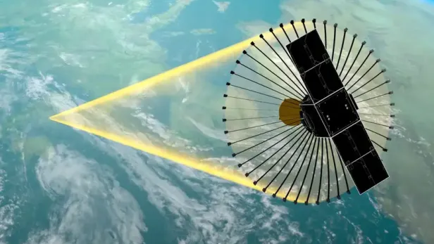 Eine künstlerische Darstellung des CarbSAR-Satelliten 