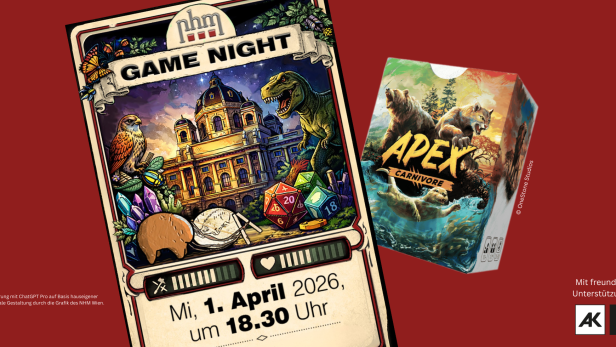 Naturhistorisches Museum Game Night - Eckdaten dass sie am 1. April stattfindet es zeigt eine Spielkarte mit Gebäude und Schätzen, Edelsteinen davor