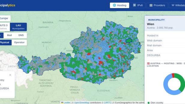 Screenshot Municipalytics Österreichkarte