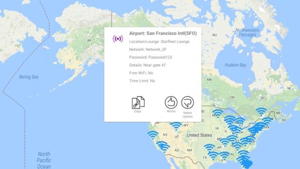 Die Flughafen-WLAN-Karte gibt es im Browser und als App