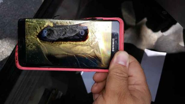 Dieses Galaxy Note 7 soll bereits ein Tauschgerät gewesen sein und fing diese Woche in den USA Feuer