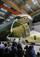 Ukrainian Antonov An-225 Mriya aircraft in the assembly shop of the Antonov aircraft plant in Kiev