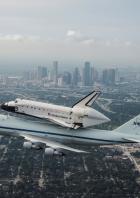 FILE PHOTO: Handout of the space shuttle Endeavour, atop NASA's Shuttle Carrier Aircraft at it flies over Houston